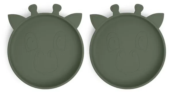 Nuuroo Akila silikonilautanen 2 kpl - Dusty Green